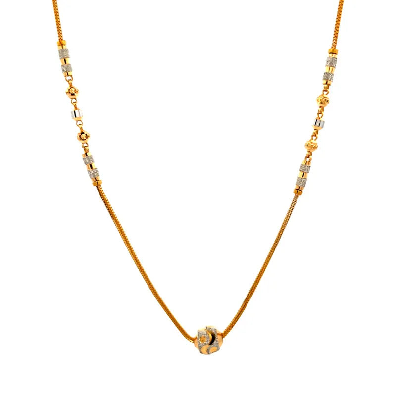 Elegant 22k Two Tone Gold Fancy Chain with Nice Sheen and Classic Appeal