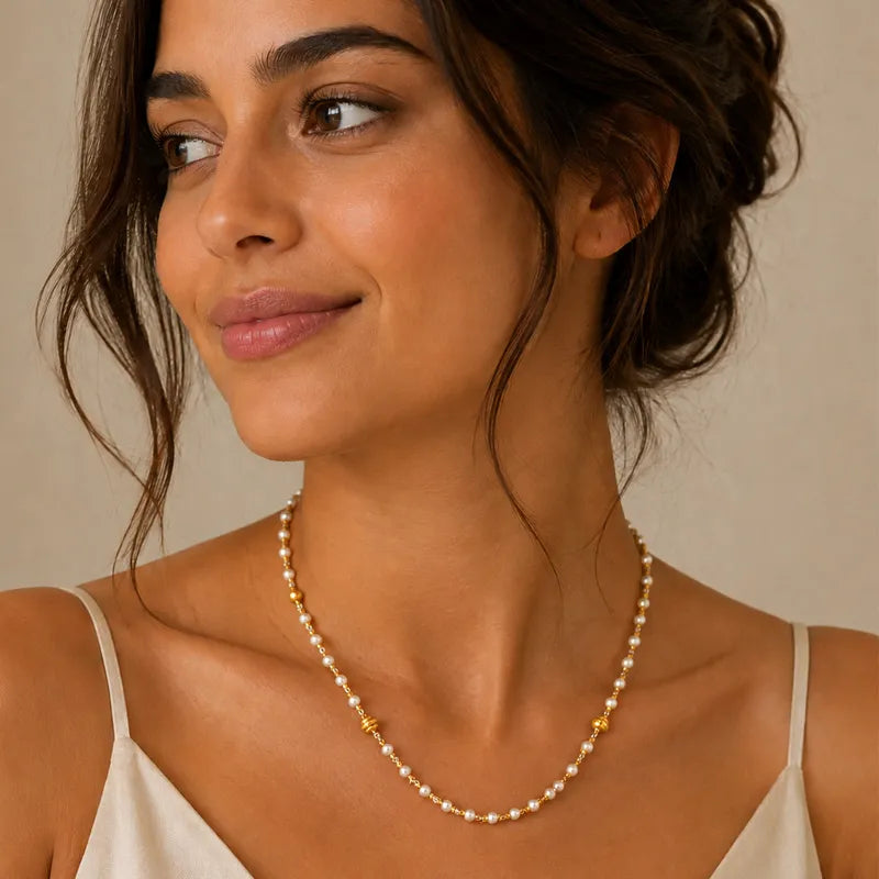 Beautiful 22K Yellow Gold Fancy Chain Necklace for Everyday Elegance