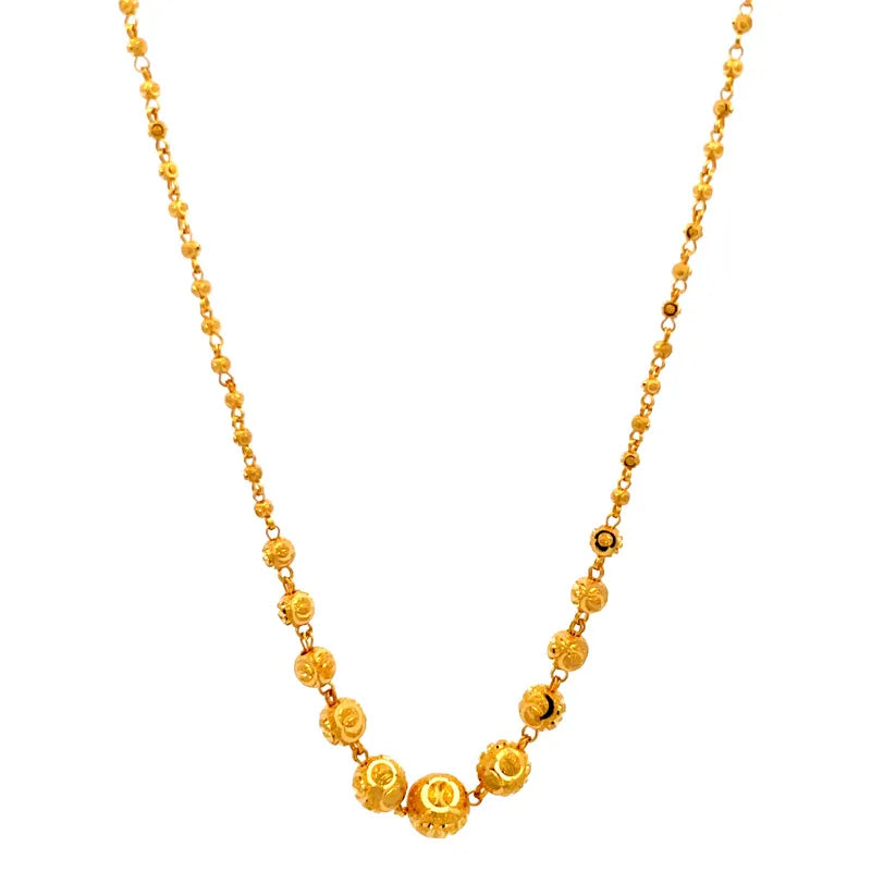 Elegant 22K Yellow Gold Fancy Chain Necklace for Timeless Everyday Style