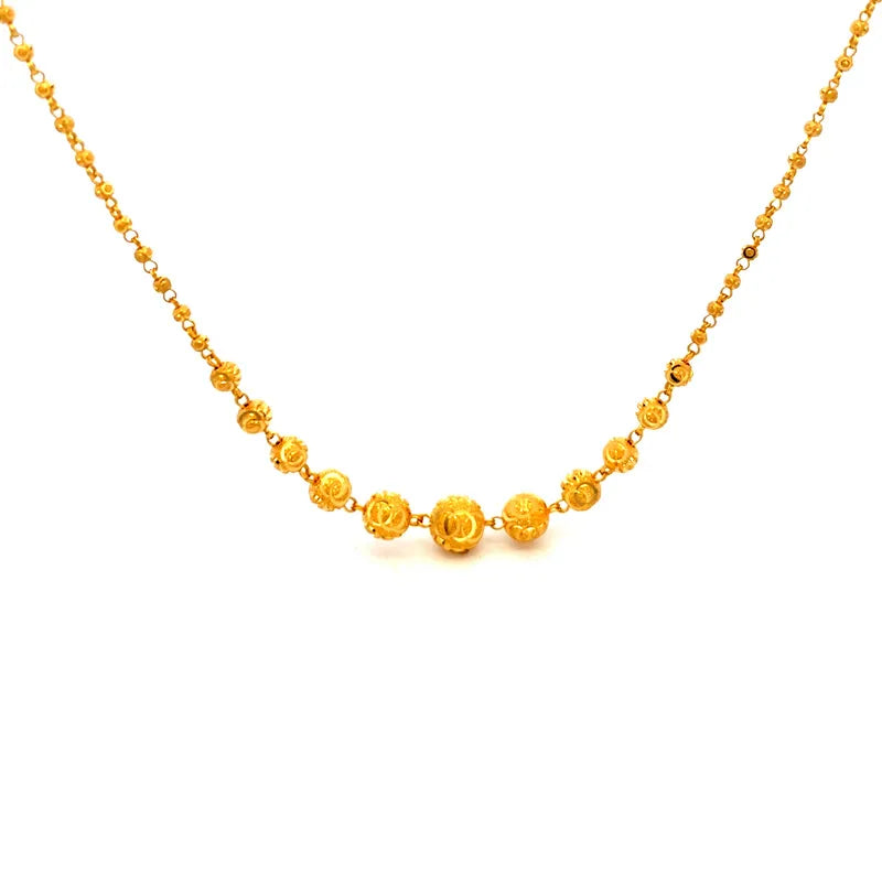 Elegant 22K Yellow Gold Fancy Chain Necklace for Timeless Everyday Style
