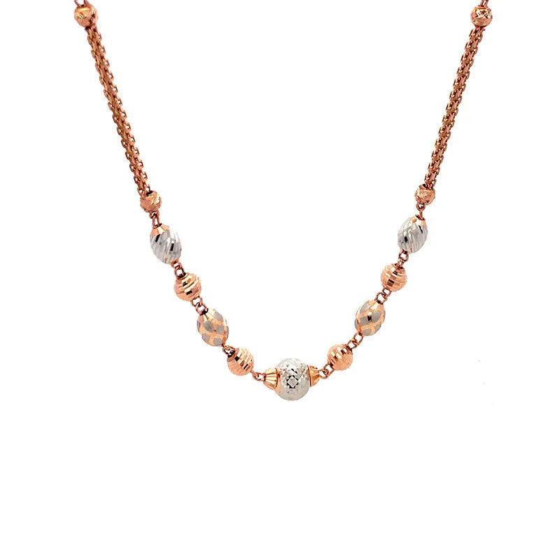 18K Rose Gold Elongated Link Chain Necklace