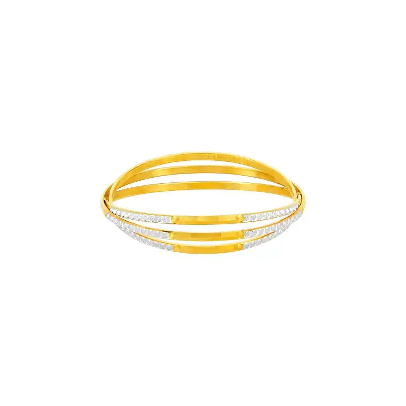 22k Two-Toned Overlapping Bangle