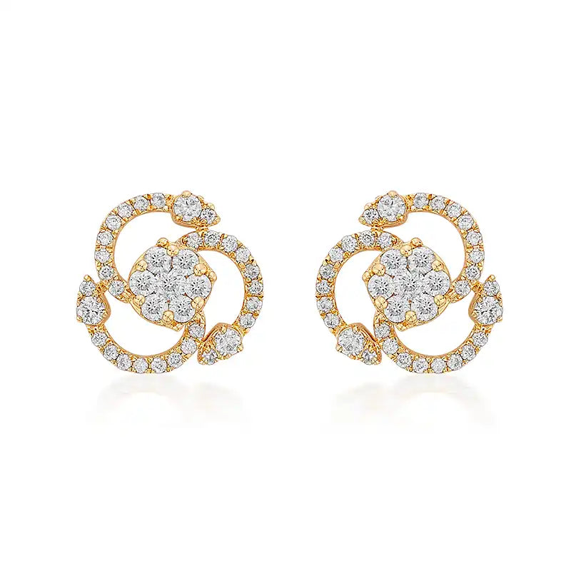 Swirly, Exuberant Diamond Pendant & Studs