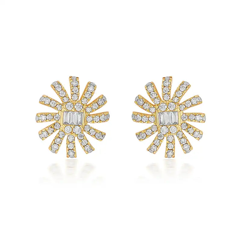 Blooming, Innocent & Light-weight Diamond Pendant & Studs