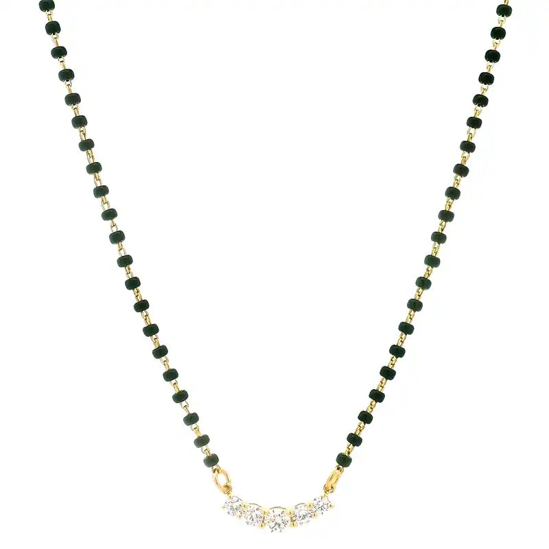 Elegant Everyday Wear Mangalsutra in 18K Yellow Gold and Diamond