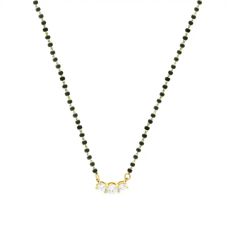 Daily Wear 18K Gold Mangalsutra with Diamond Accent for Timeless Appeal