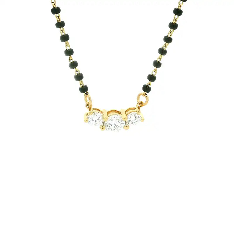 Daily Wear 18K Gold Mangalsutra with Diamond Accent for Timeless Appeal