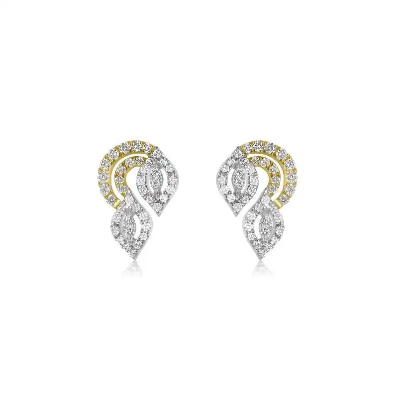 Contemprorary 18K Gold Diamond Mangalsutra Necklace with earrings for Everyday Sophistication