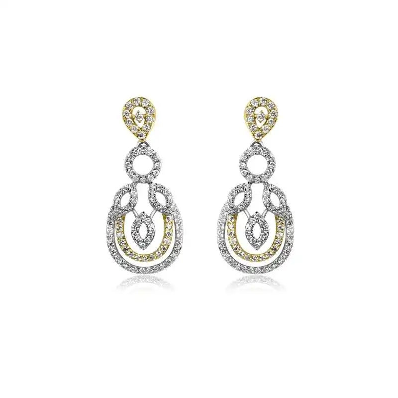 Elegant 18K Gold Diamond Mangalsutra with matching earrings for Women