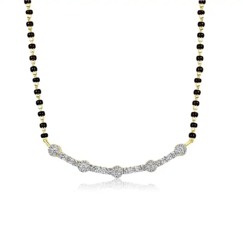 Elegant 18K Yellow Gold Diamond Mangalsutra Necklace for Everyday Wear
