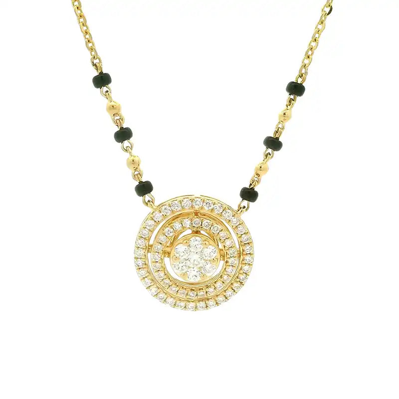 Everyday Wear Diamonds Mangalsutra in 18K Yellow Gold for Timeless Style