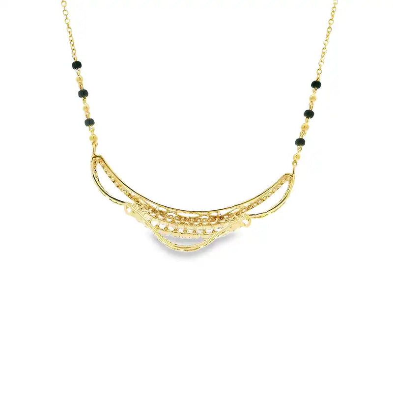 Elegant 18K Yellow Gold Diamond Mangalsutra Necklace for a Beautiful Touch