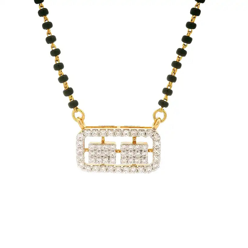 Elegant 18K Yellow Gold Diamond Mangalsutra Necklace for Today's Woman