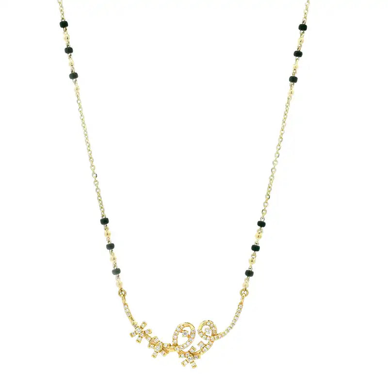 Floral veil Mangalsutra Necklace in 18k Gold and Diamonds for Timeless Appeal