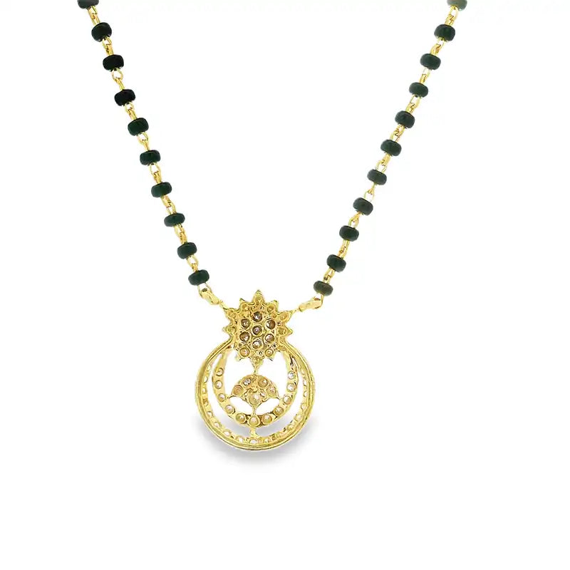 Elegant 18K yellow Gold Diamond Managalsutra Necklace for a touch of Sparkle