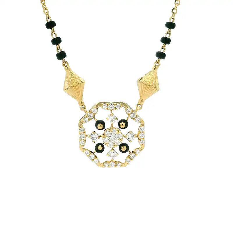 Octa Gold Diamond Pendant Mangalsutra  for Everyday Wear
