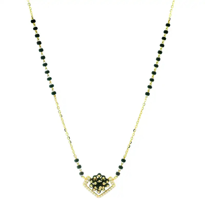 Charming 18K Yellow Gold Diamond Mangalsutra Necklace for Everyday Sophistication