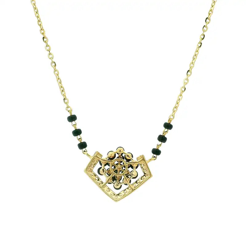 Charming 18K Yellow Gold Diamond Mangalsutra Necklace for Everyday Sophistication