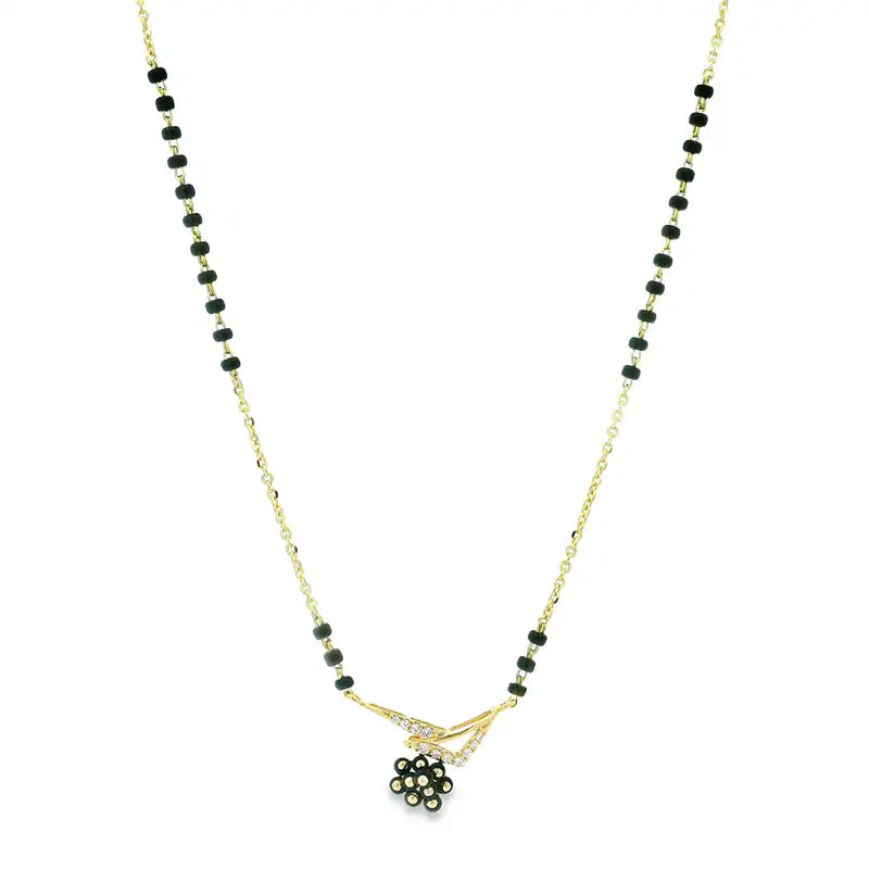 Abstract 18K Yellow Gold Necklace with Diamond Accent for Timeless Style