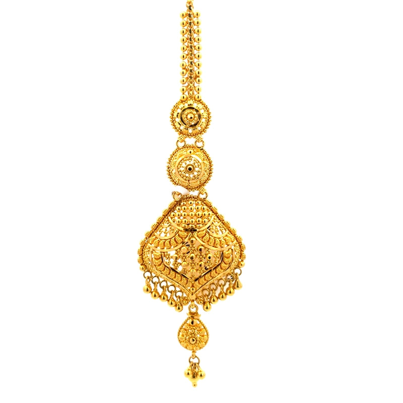 Elegant 22K Yellow Gold Maang Tikka for Women