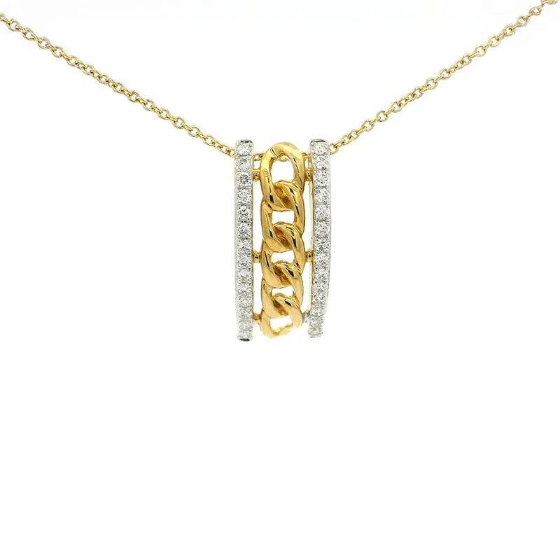 Elegant Gold and Diamond Pendant Set