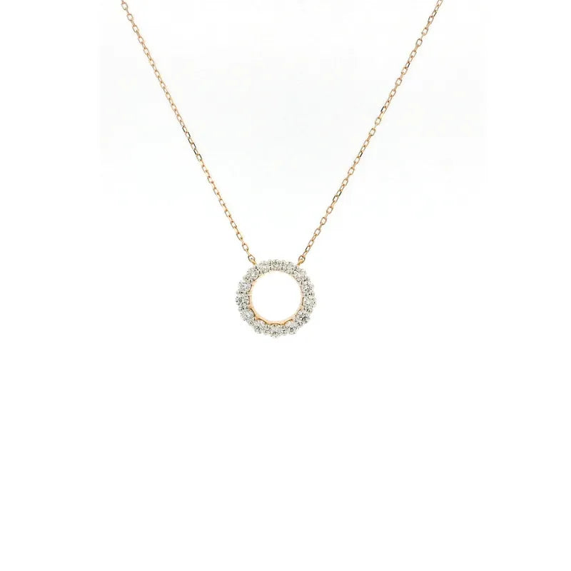 Modest Round Diamond Pendant Necklace