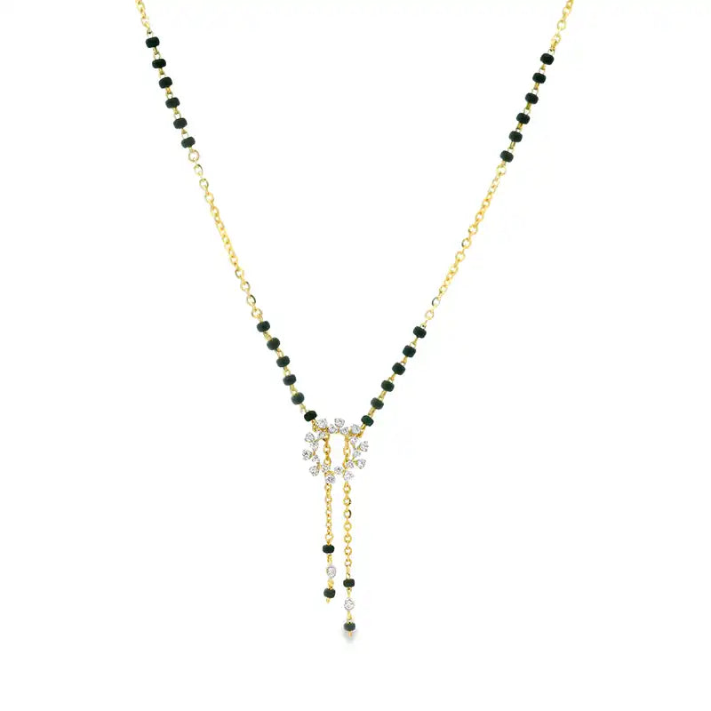 Graceful Diamond Pendant Mangalsutra in 18K Gold