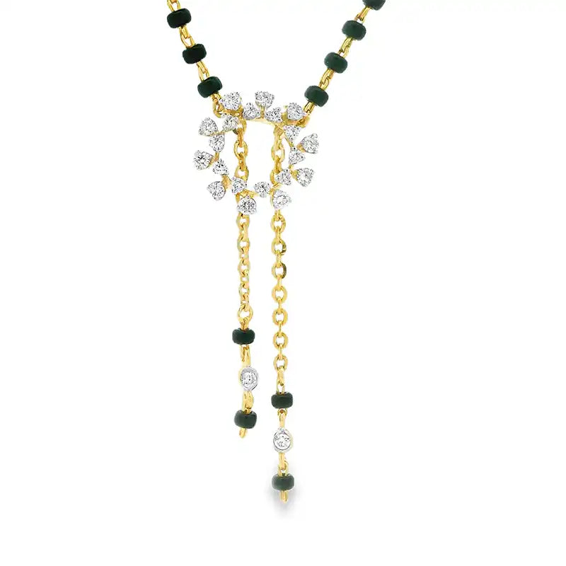 Graceful Diamond Pendant Mangalsutra in 18K Gold