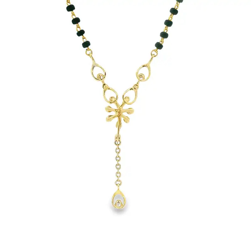 Cascading 18K Yellow Gold Diamond Mangalsutra Necklace