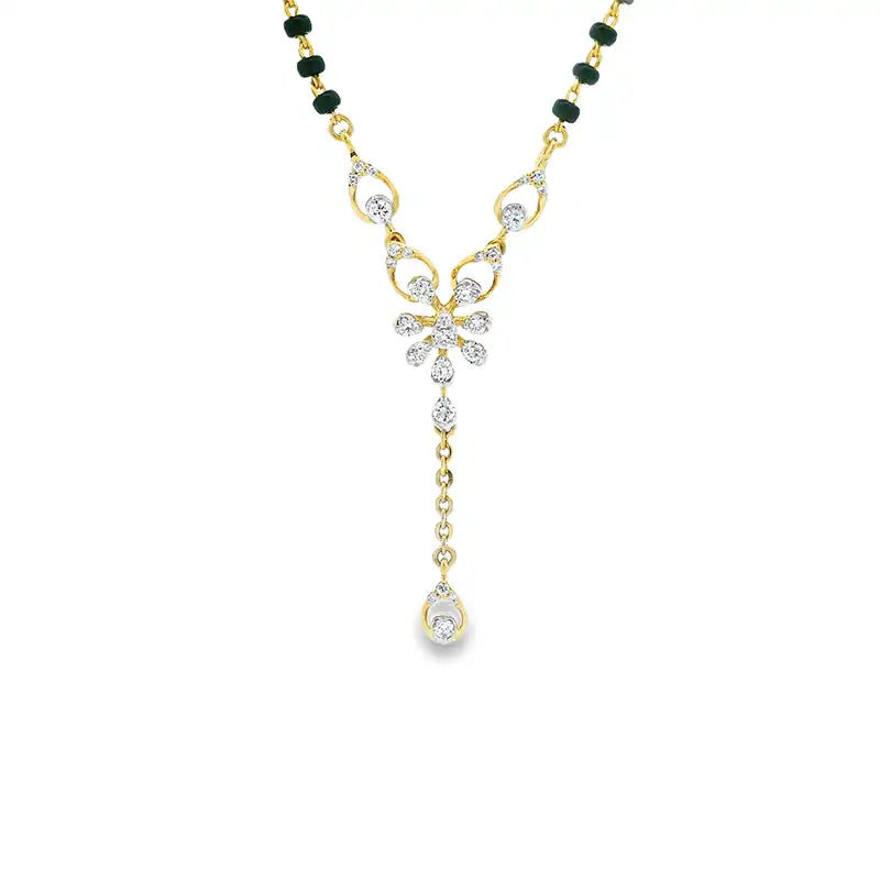 Cascading 18K Yellow Gold Diamond Mangalsutra Necklace