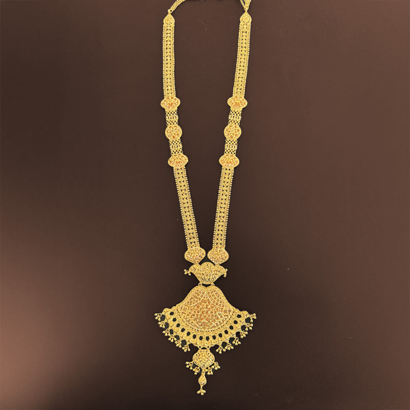 22K Gold Long Necklace and Earrings Set