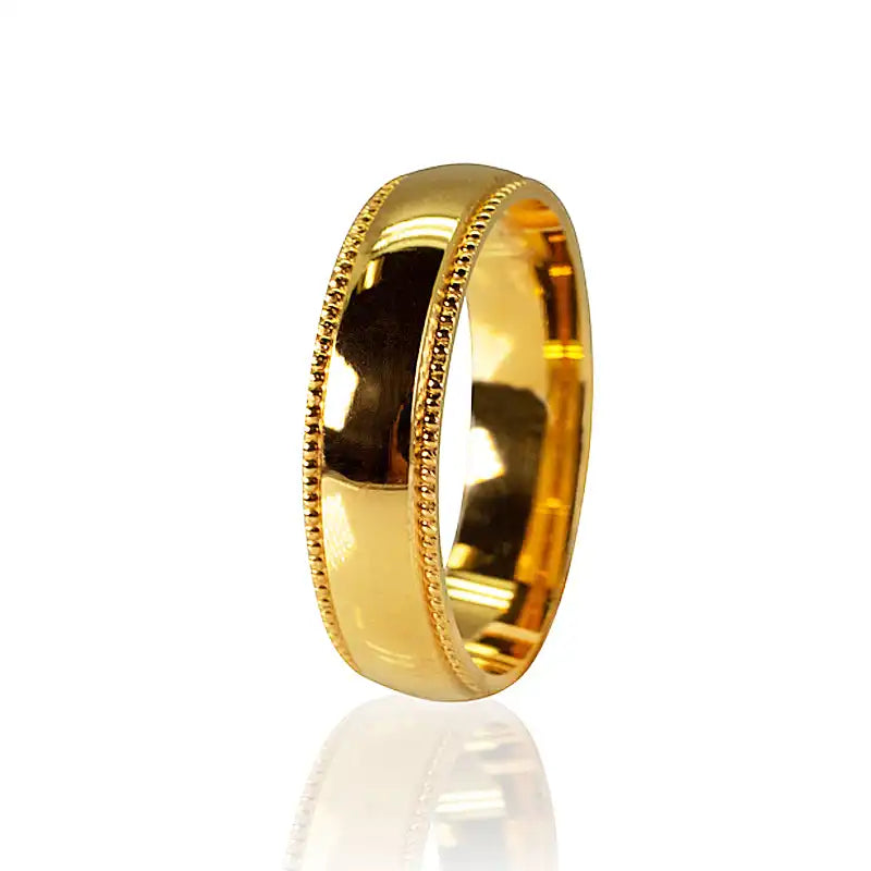 Classic 22K yellow gold wedding band for a timeless symbol of love and commitment