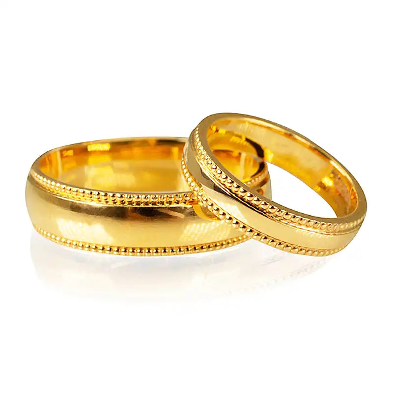 Classic 22K Yellow Gold Wedding Band Simple Elegant Unisex Ring