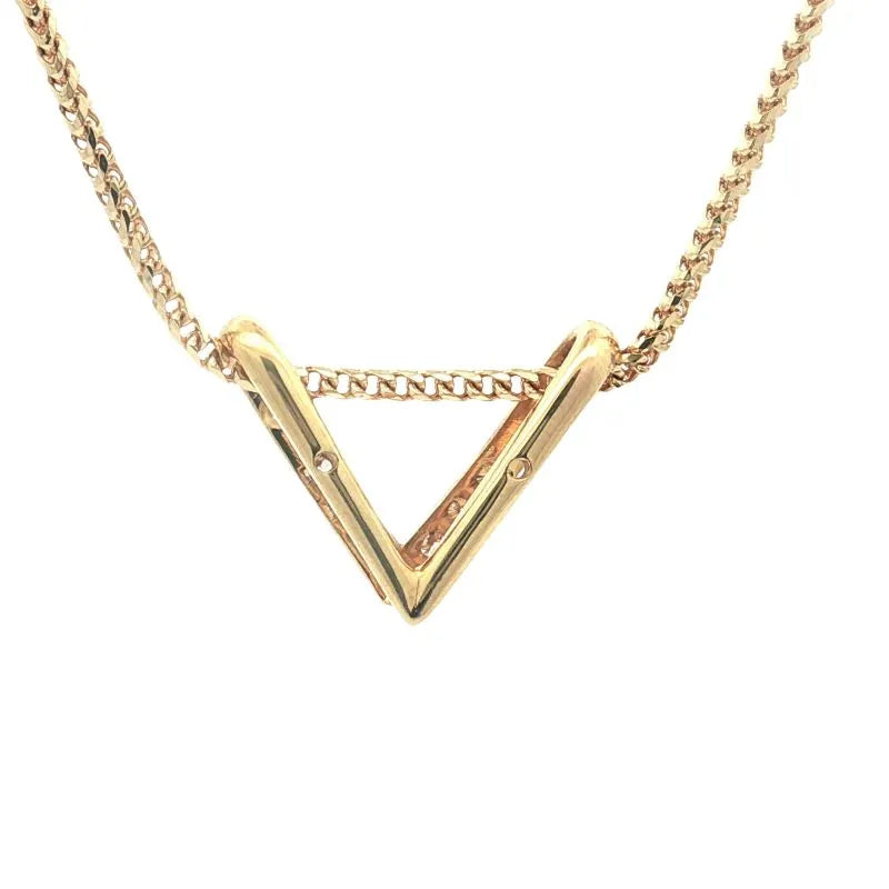Diamond Triangle Pendant in Yellow Gold