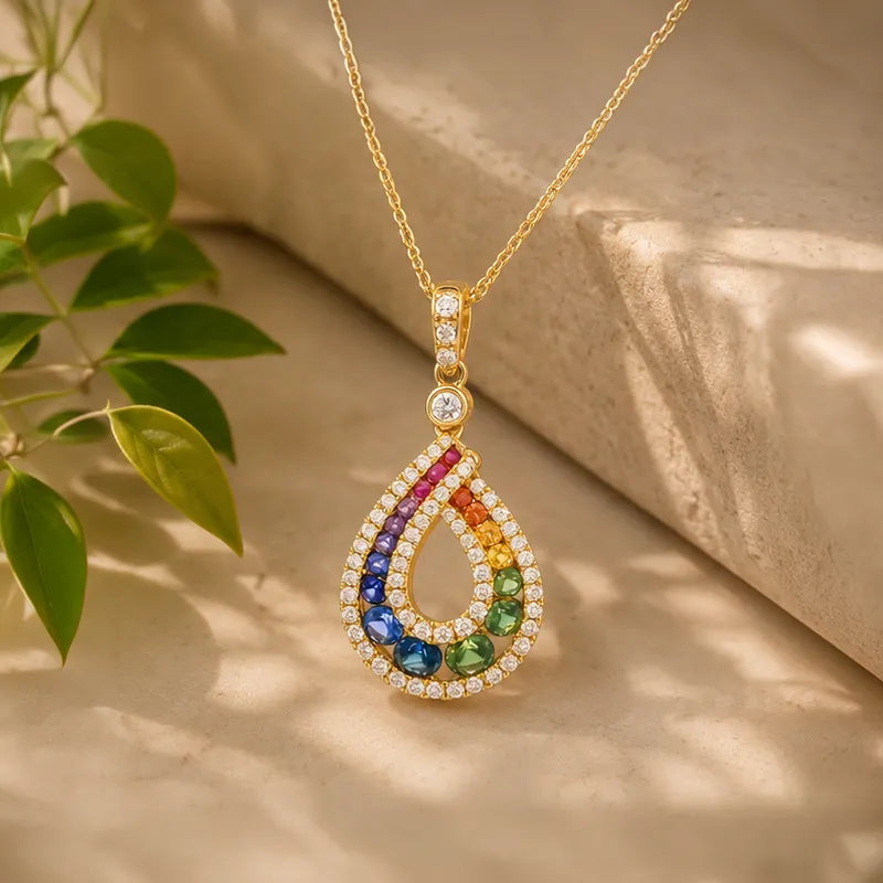 Gold Diamond Gemstone Pendant