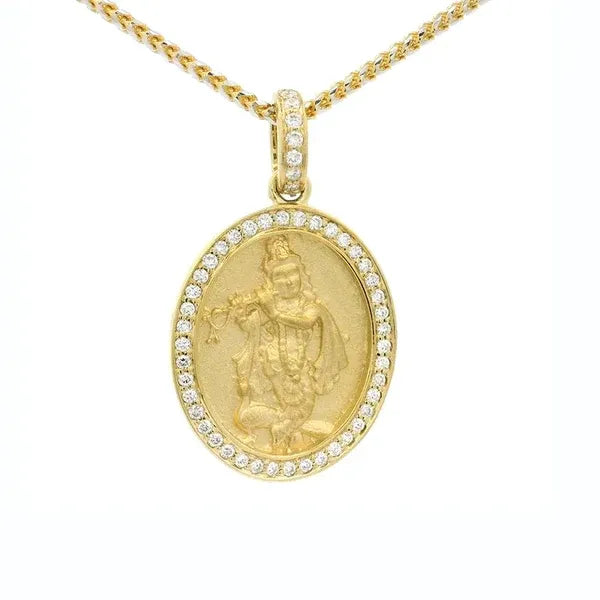 Krishna pendant 18K yellow gold and diamonds