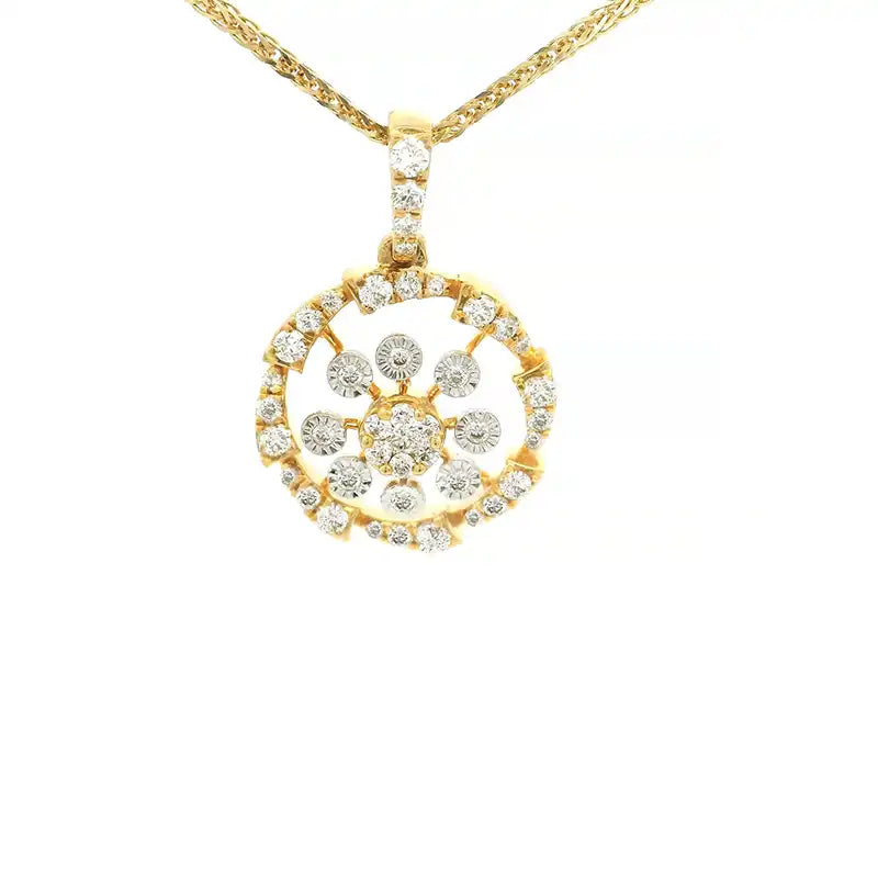 18K Gold Diamond Pendant
