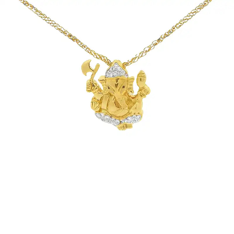 Lord Ganesh Pendant in Gold and Diamond