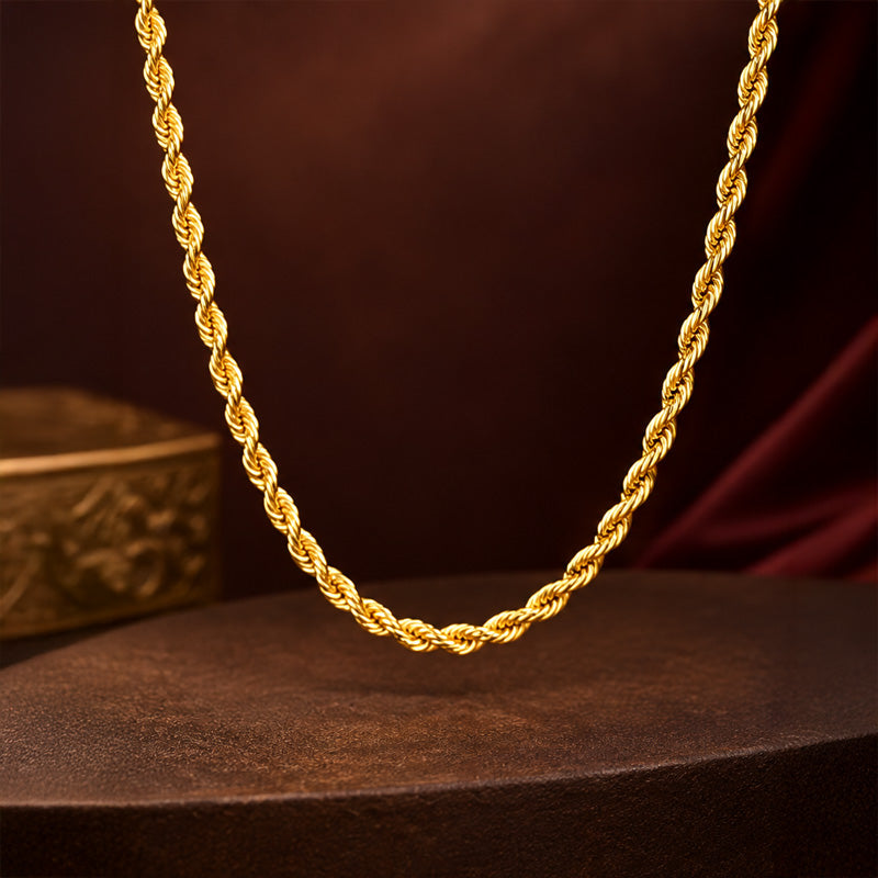 22K Yellow Gold Rope Chain - 20 inches