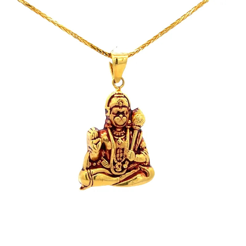 Hanuman Pendant antique, in 22K Yellow Gold