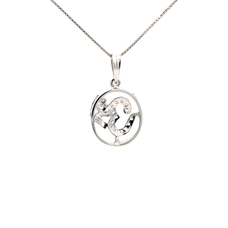 Om Symbol Pendant in 18K White Gold
