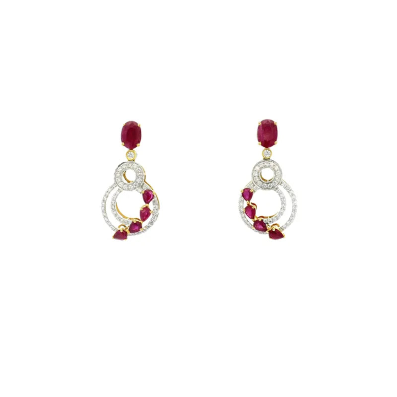 Ruby Diamond Pendant Set