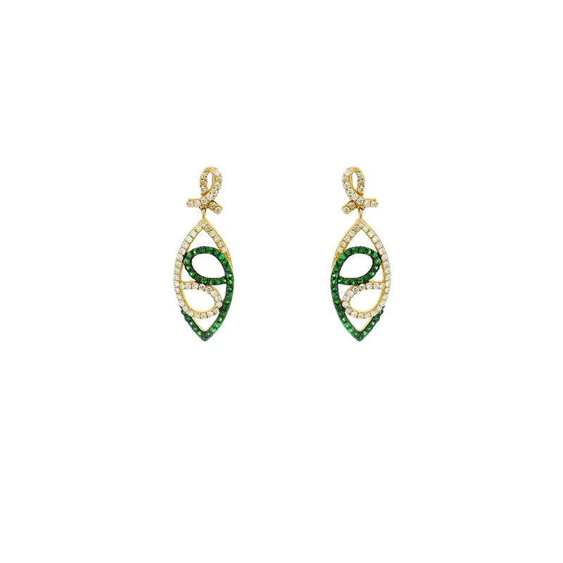 Tsavorite and Gold Diamond Pendant Set