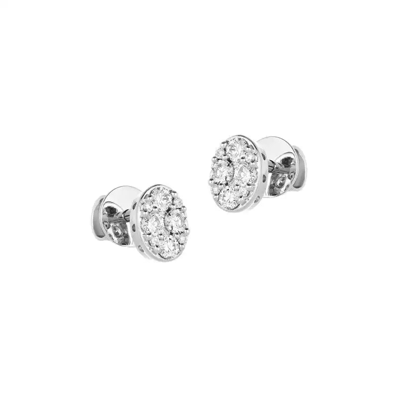 18K White Gold Diamond Pendant & Earrings Set with 30 Diamonds