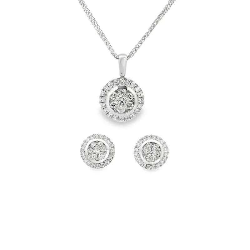 Elegant Diamond Pendant Set