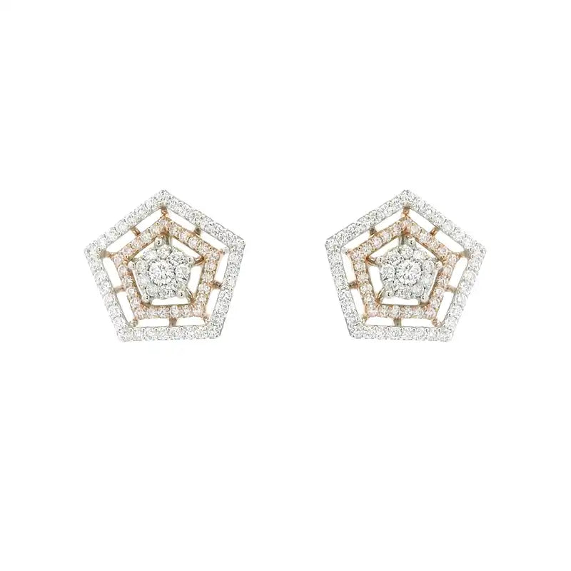 Geometric design Diamond Pendant Set