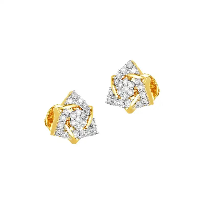 18K White and Yellow Gold Diamond Pendant & Earring set with 69 Diamonds