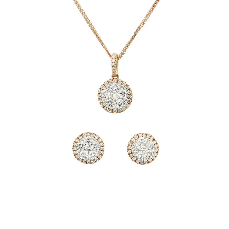 Elegant Diamond Pendant Set