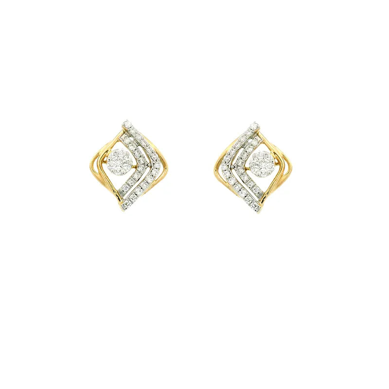 Elegant Gold Diamond Pendant Set