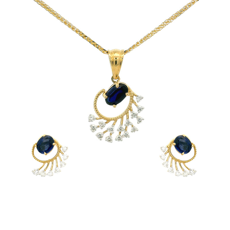 Swirly Gemstone Pendant Set